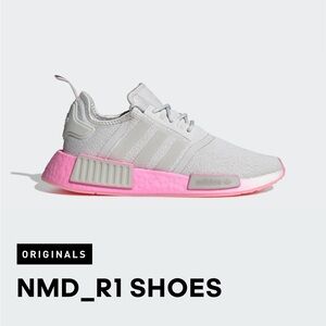 Adidas Kids NMD_R1 Gray and Pink Shoes